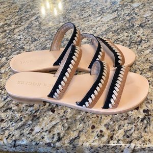 Jack Rogers Black and Brown Strap Sandals in size 7.5